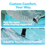 Sloosh Inflatable Pool Lounge Chair with Plant Pattern, Floating Hammock Mat for Adults, Water Raft for Pool, Beach and Summer Parties