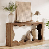 Tribesigns 63-Inch Farmhouse Console Table in Brown, Featuring Storage for Entryways, Hallways, Living Rooms, or Behind the Sofa