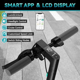 Foldable Adult Electric Scooter with APP Control, 19/25 Mph Max Speed and 21/25/35 Miles Range, 350/500/600W Motor, 8.5/10 Inflatable Tires, UL 2272 Certified