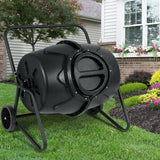 Costway 50-Gallon Wheeled Compost Tumbler for Garden Waste
