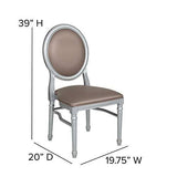 Flash Furniture Hercules Series King Louis Chair Set, 2-Pack with 900 lb. Capacity, Taupe Vinyl Seat and Back, Silver Frame