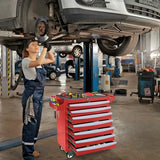 Rolling Metal Tool Chest with 5 Lockable Drawers, Mobile Garage Storage Cabinet on Wheels for Workshop, Warehouse or Repair Shop