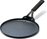 OXO Obsidian 12-Inch Carbon Steel Wok Pan, Pre-Seasoned with Removable Silicone Handle Holder, Induction and Oven Safe, Black
