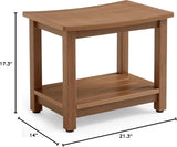 HDPS Waterproof Shower Bench with Adjustable Feet, Non-Slip Poly Lumber Bathroom Seat & Footrest for Shaving Legs, Brown