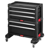 Keter Modular Tool Storage Chest with 5 Drawers, Black Plastic Resin