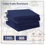 Favoyard Set of 4 Outdoor Chair Cushions, 19 x 19 x 2 Inches, Rainproof Fade-Resistant Patio Pads with Waterproof Hidden Zippers and Tie Attachments