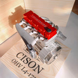 CISON L4-175 Assembled RC Engine Model, 17.5cc Mini OHV Inline Four-Cylinder Four-Stroke Gasoline Engine with Water Cooling, for RC Cars and Ships