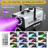 1500W Outdoor Fog Machine with 20000CFM Output, 2L Tank, LED Lighting, 13 Colors, 4 Light Modes and Dual Wireless Remotes