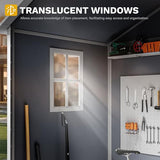 DWVO 5 x 3ft Gray Resin Outdoor Storage Shed with Floor, Window, Waterproof Construction, and Lockable Door for Garden, Yard, or Patio