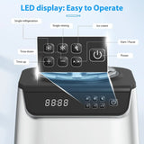 KISSAIR 1.5L Upright Ice Cream Maker with Stainless Steel Housing and LED Display, 3 Modes for Gelato, Frozen Yogurt and Sorbet