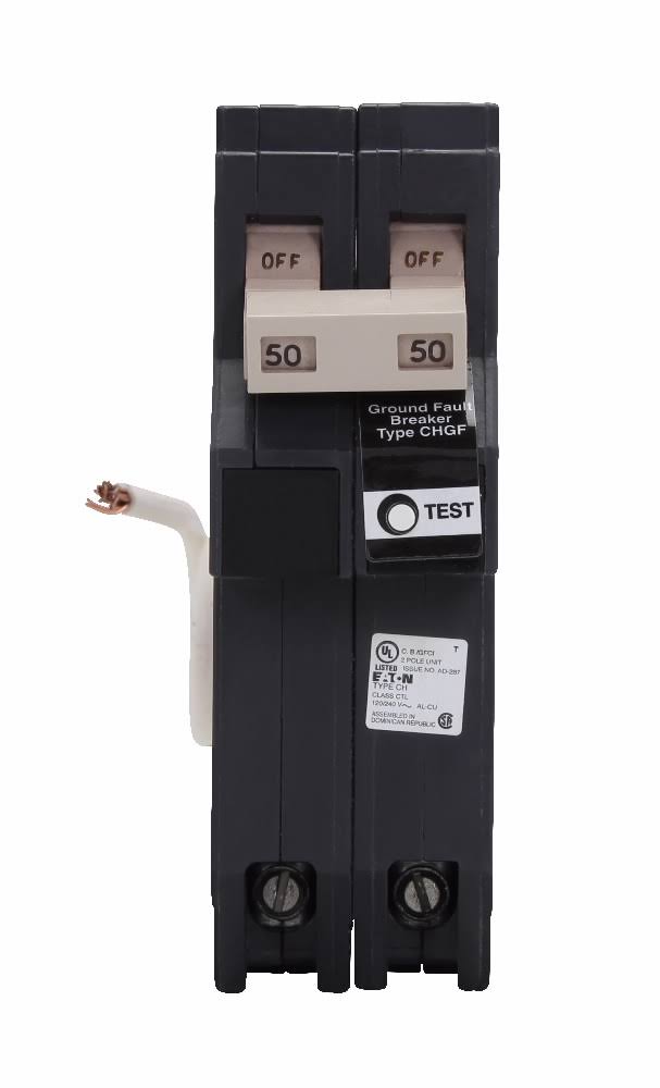 Eaton CHN260GF CH GFCI Circuit Breaker, 2-Pole, 60A, 120/240V, 5mA, 10KAIC