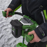 ION ICE FISHING G1 8 Electric Power Ice Fishing Auger with 40V MAX 4Ah Gen 1 Lithium-Ion Battery in Green/Black