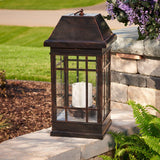 22-Inch Antique-Bronze Solar Lantern Featuring Smart Solar 3900KR1 San Rafael Estate-Style Design