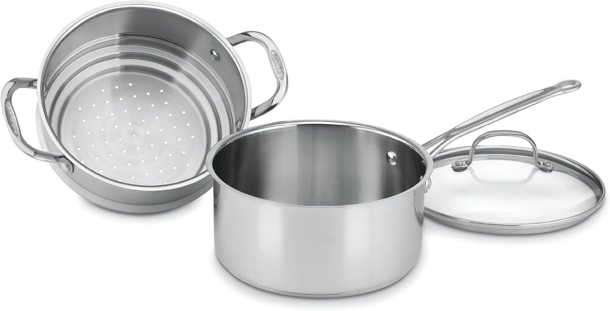 Cuisinart 77-35CG Chef’s Classic 3-Piece Stainless Steel Steamer Set with 3-Quart Capacity