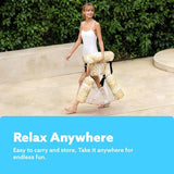 Sloosh Inflatable Pool Lounge Chair with Plant Pattern, Floating Hammock Mat for Adults, Water Raft for Pool, Beach and Summer Parties