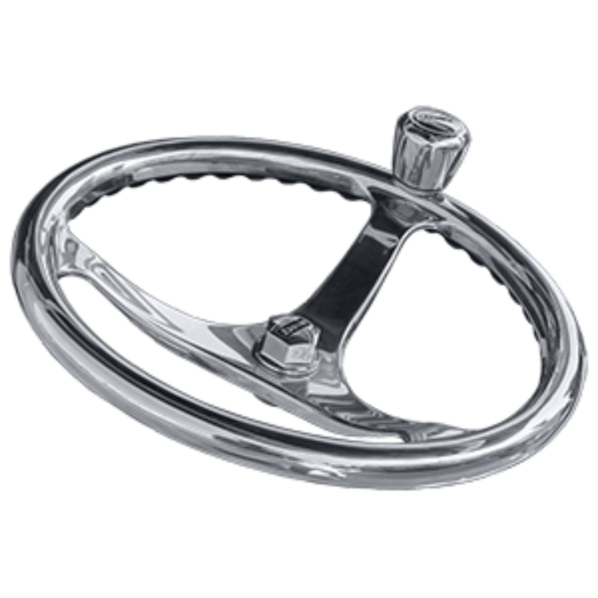 13-Inch Edson Stainless Steel Steering Wheel with Comfort Grip and PowerKnob