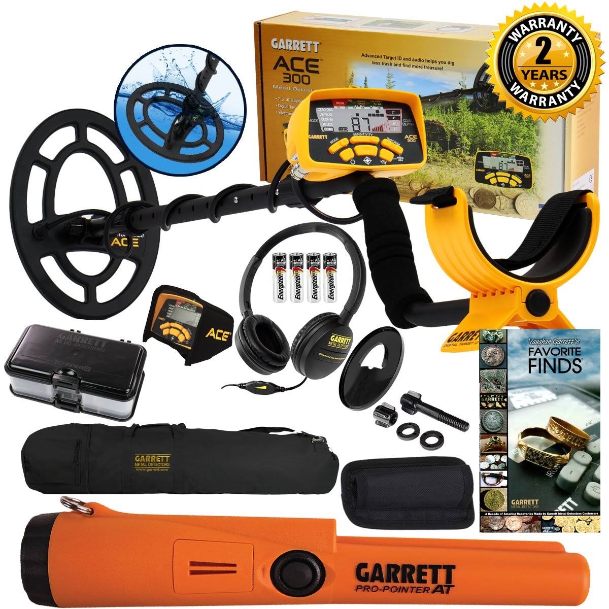 Garrett Ace 300 Metal Detector Anniversary Special with Pinpointer, Carrying Bag, Box and Book
