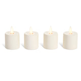 Luminara Flameless Tea Lights, 4-Piece Set with Rechargeable Design, Unscented White