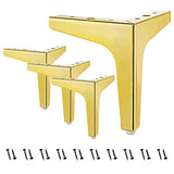 Set of 4 Gold Metal Diamond Triangle Furniture Legs, 7 / 17.5cm, DIY Replacement Feet for Cabinets, Cupboards, Sofas, Tables and Chairs