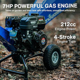 Landworks 7 HP Gas-Powered Wood Chipper, Shredder and Mulcher with Compact Rotor Assembly, Handles Branches up to 3 Inches