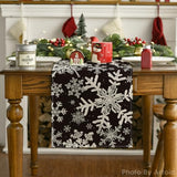 Navy Blue Christmas Table Runner with Snowflake Design by Artoid Mode, 13 x 72 Inches, Winter Holiday Dining and Kitchen Decor