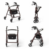 Medline Basic Steel Rollator for Everyday Mobility Support
