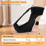 Black Plantar Fasciitis Night Splint Sock with Support Plate, Designed for Men and Women with Achilles Tendonitis, Foot Drop, Heel Spurs, and Heel Pain, Small
