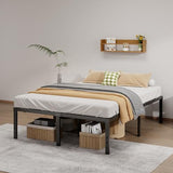 14-Inch Full Platform Bed Frame, Heavy-Duty Metal Mattress Foundation with Underbed Storage, No Box Spring Required, Easy Assembly and Noise-Free Support