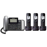 Panasonic KX-TG9582B Phone System with 2 KX-TGA950B Handsets, 4-Handset Corded and Cordless Setup, 2 Li
