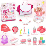 25-Piece Baby Doll Care Playset with 14 Doll Toys, Cradle, High Chair, Milk Bottle, Pacifier and Diaper for Girls and Boys Ages 3, 4, 5, 6+