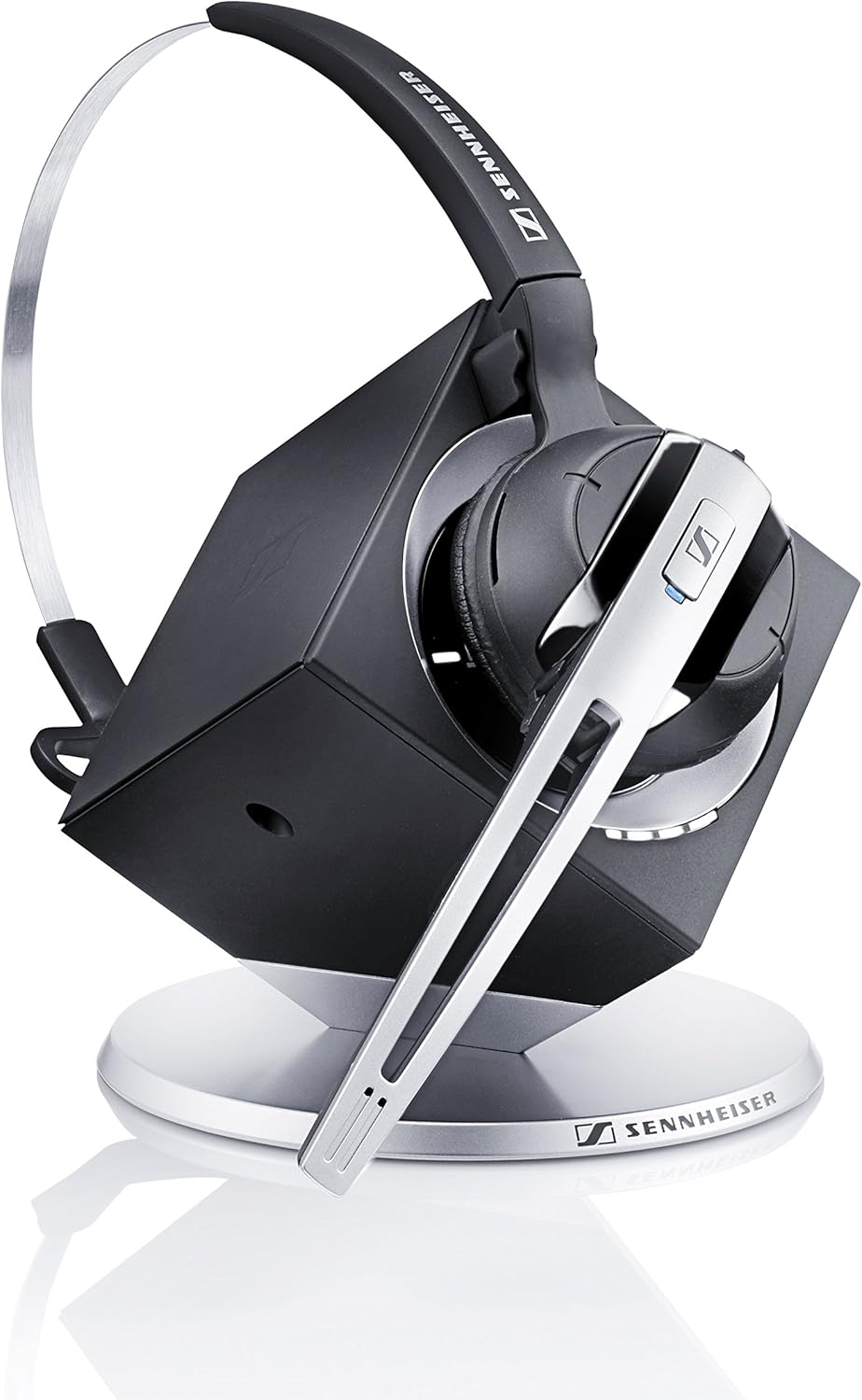 Sennheiser OfficeRunner Convertible Wireless Office Headset with Microphone, DECT 6.0 Technology, Classic Silver
