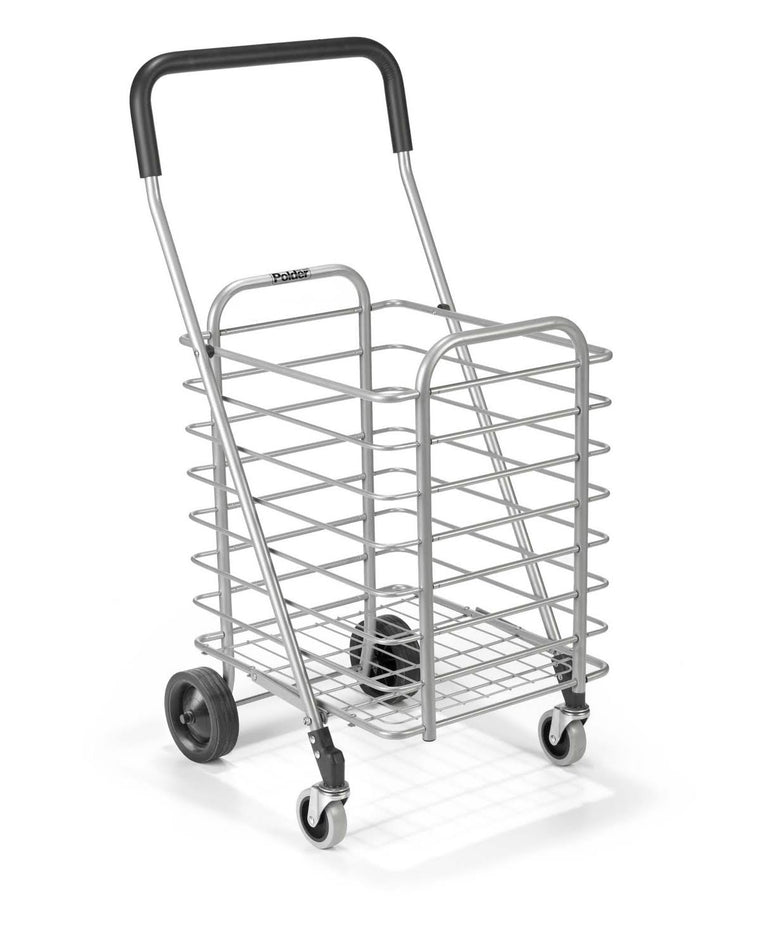 Polder Superlight Aluminum Shopping Cart with a Grey Finish