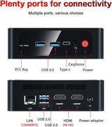 Beelink SER4 Mini Gaming PC with Windows 11, AMD Ryzen 7 4800U 7nm Processor, 8C/16T up to 4.2GHz, 32GB DDR4 RAM, 512GB NVMe SSD, 4K@60Hz Triple Display, Dual HDMI and Type-C, 57W, WiFi 6E, Bluetooth 5.0