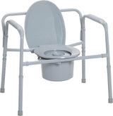Drive Medical 11117N-1 Bariatric Commode Chair with Arms, Gray