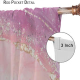 2-Panel Abstract Golden Blue Marble Curtains, 27.5x63in Vintage Art Window Treatment for Living Room or Kitchen