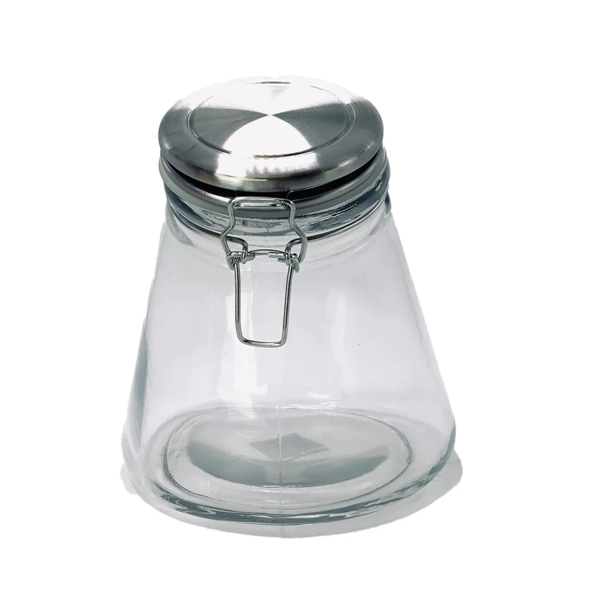 Medium Clear Kitchen Storage Jar with Slope Design, 56 Ounces