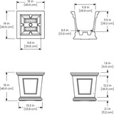 Mayne Fairfield 16in Square Self-Watering Planter in Espresso, Durable Resin Design, Model 5887-ES