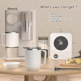 16oz Heated Coffee Mug and Electric Warmer Set with Smart Temperature Heating and Auto Shut-Off, Desk Cup Warmer for Home or Office, Black