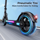 Foldable Adult Electric Scooter with APP Control, 19/25 Mph Max Speed and 21/25/35 Miles Range, 350/500/600W Motor, 8.5/10 Inflatable Tires, UL 2272 Certified