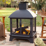 Landmann Redford Outdoor Fireplace, Black, 26×22 in., 2024
