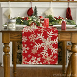 Navy Blue Christmas Table Runner with Snowflake Design by Artoid Mode, 13 x 72 Inches, Winter Holiday Dining and Kitchen Decor