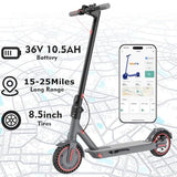 Foldable Adult Electric Scooter with APP Control, 19/25 Mph Max Speed and 21/25/35 Miles Range, 350/500/600W Motor, 8.5/10 Inflatable Tires, UL 2272 Certified