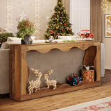 Tribesigns 63-Inch Farmhouse Console Table in Brown, Featuring Storage for Entryways, Hallways, Living Rooms, or Behind the Sofa